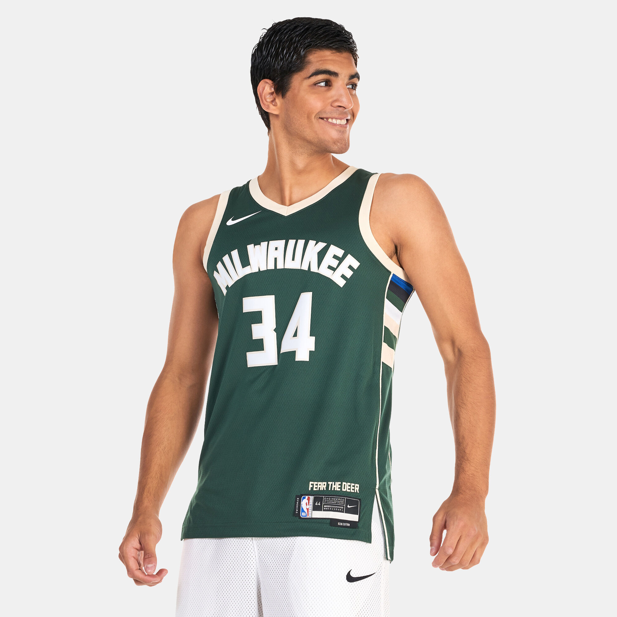 Buy Nike Men s Dri FIT NBA Swingman Milwaukee Bucks Icon Edition