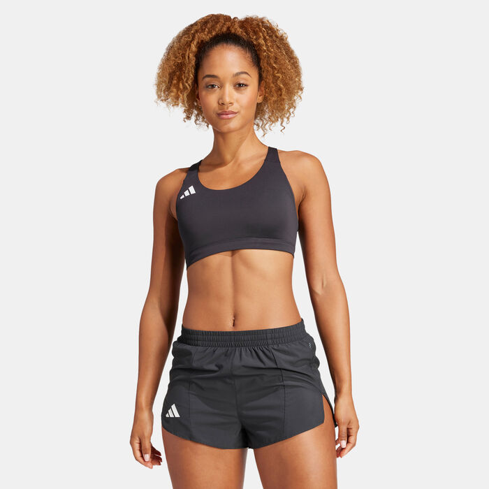 adidas Women's Adizero Essentials Run Medium-Support Sports Bra Black image number 0