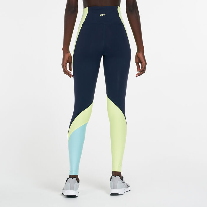 Reebok Performance Lux High Waisted leggings in Blue