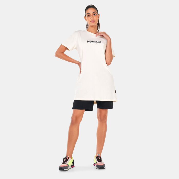 Napapijri Women's S-Box Long T-Shirt White Napapijri Women's S-Box Long T-Shirt White image number 2