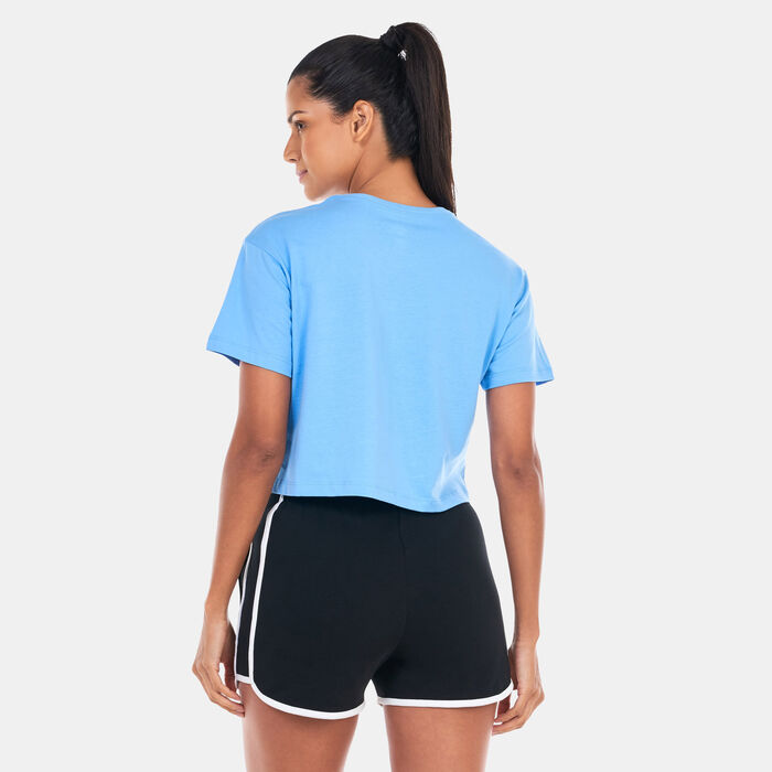 Converse Women's Retro Chuck Cropped T-Shirt Blue Converse Women's Retro Chuck Cropped T-Shirt Blue image number 1