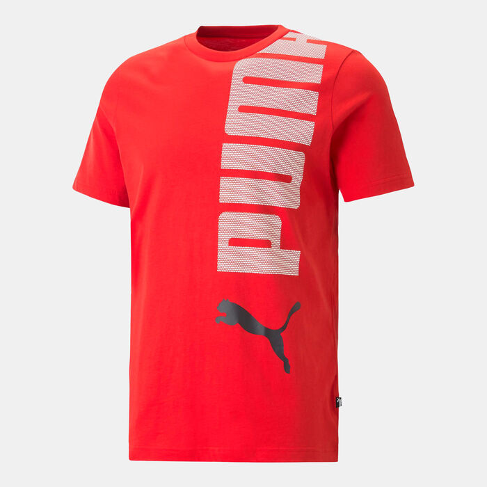 PUMA Men's Essentials+ Logo Lab T-Shirt Red PUMA Men's Essentials+ Logo Lab T-Shirt Red image number 0