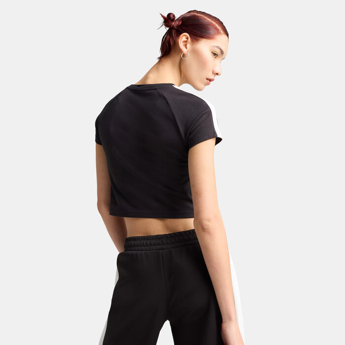 PUMA Women's T7 Crop Top Black PUMA Women's T7 Crop Top Black image number 1