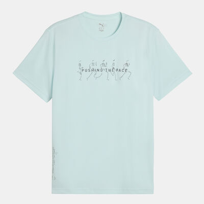 PUMA Men's Graphic Running T-Shirt Blue