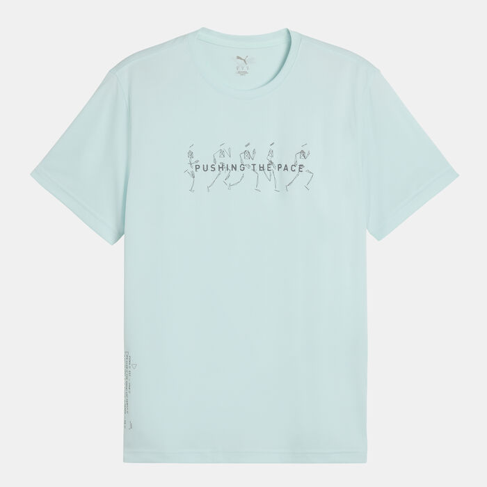 PUMA Men's Graphic Running T-Shirt Blue image number 0