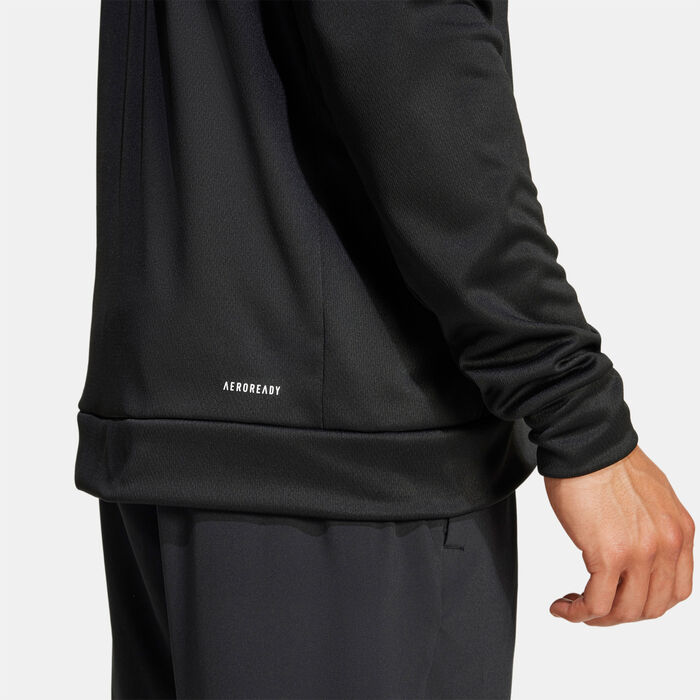 adidas Men's Train Essentials Camo Full-Zip Training Hoodie Black image number 4