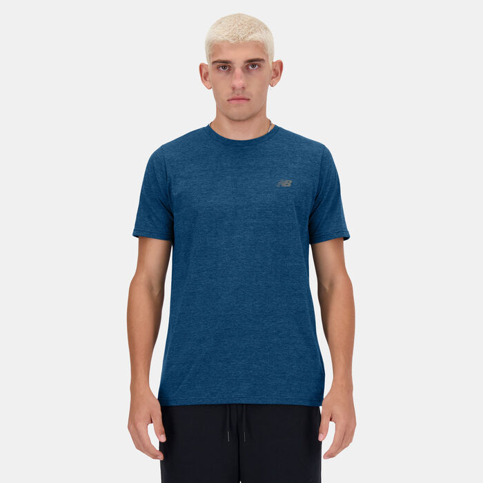 New Balance Men's Sport Essentials Heathertech Running T-Shirt Green image number 0