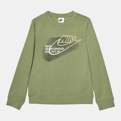 Nike Kids' Sportswear Standard Issue Sweatshirt Green Nike Kids' Sportswear Standard Issue Sweatshirt Green