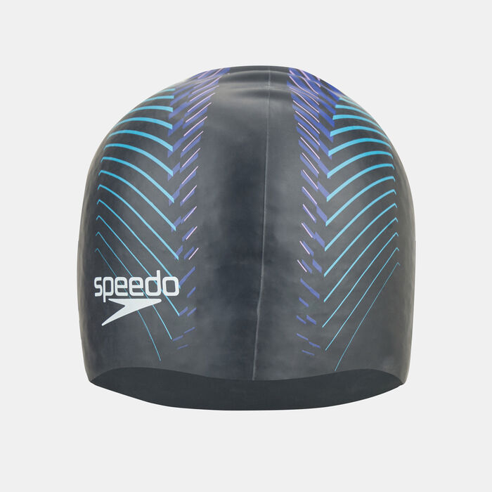 Speedo Reversible Moulded Silicone Cap Black Speedo Reversible Moulded Silicone Cap Black image number 1