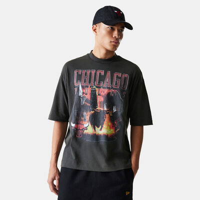New Era Men's NBA Chicago Bulls Graphic T-Shirt Grey