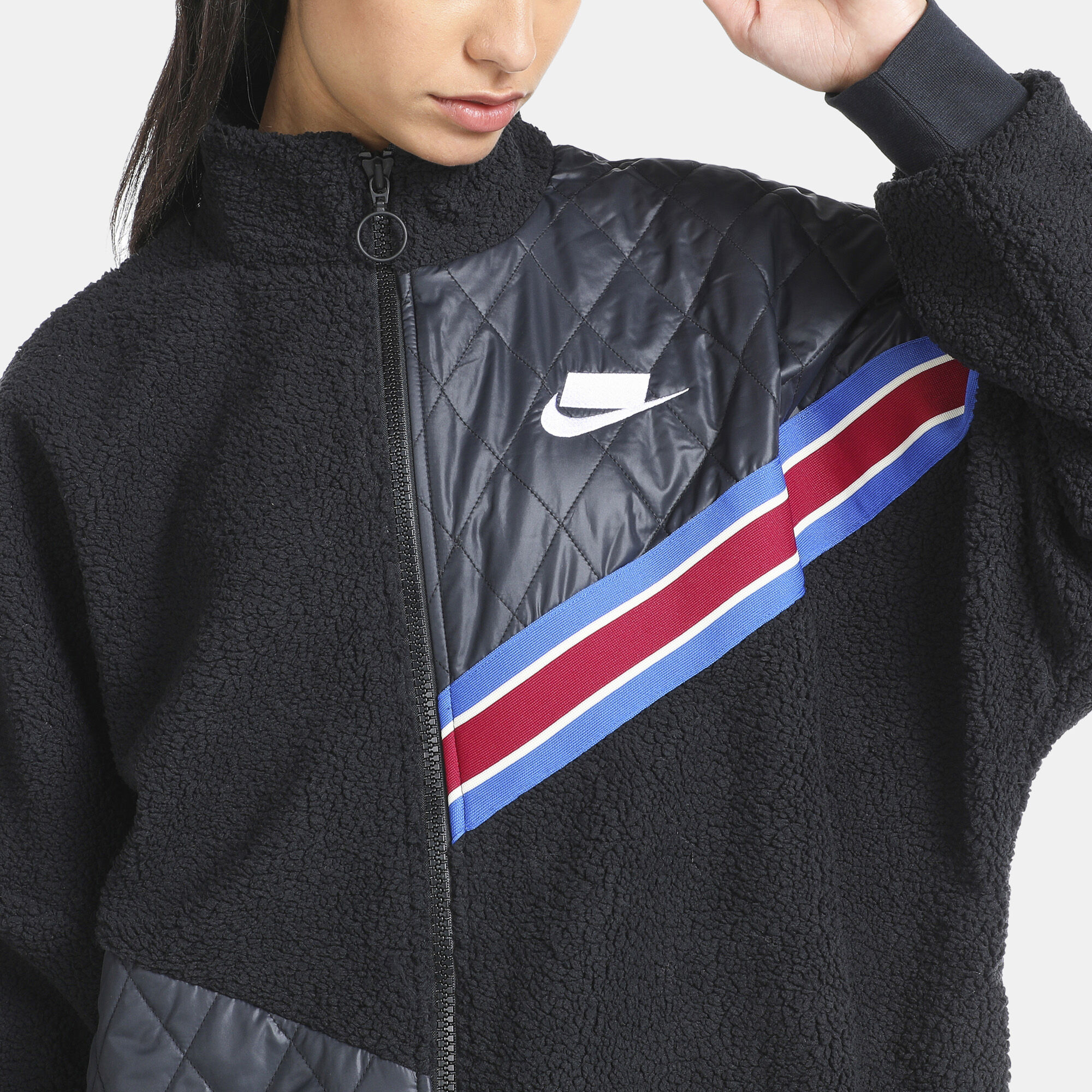 Nike full zip sherpa online track jacket