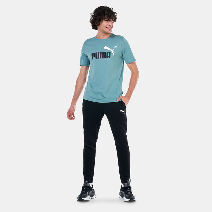 PUMA Men's Essentials+ 2 Colour Logo T-Shirt Green PUMA Men's Essentials+ 2 Colour Logo T-Shirt Green image number 2
