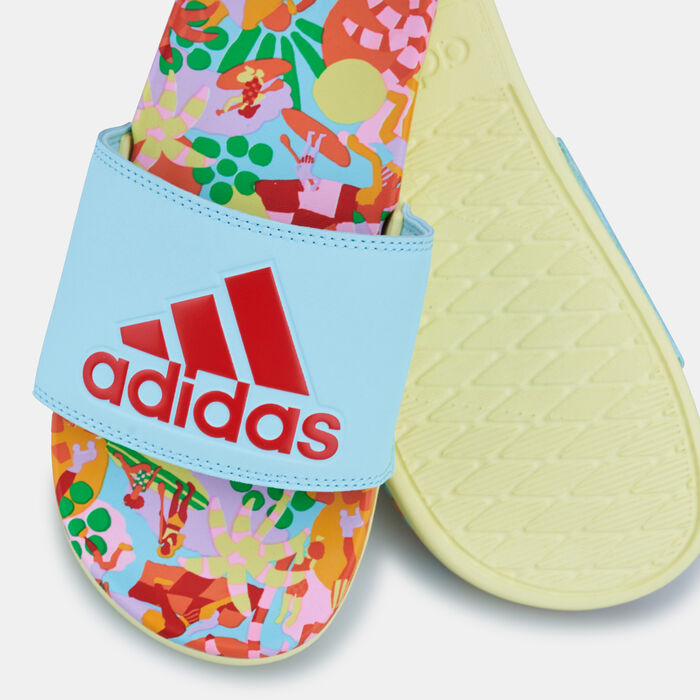 adidas Women's Adilette Comfort Slides Blue adidas Women's Adilette Comfort Slides Blue image number 2