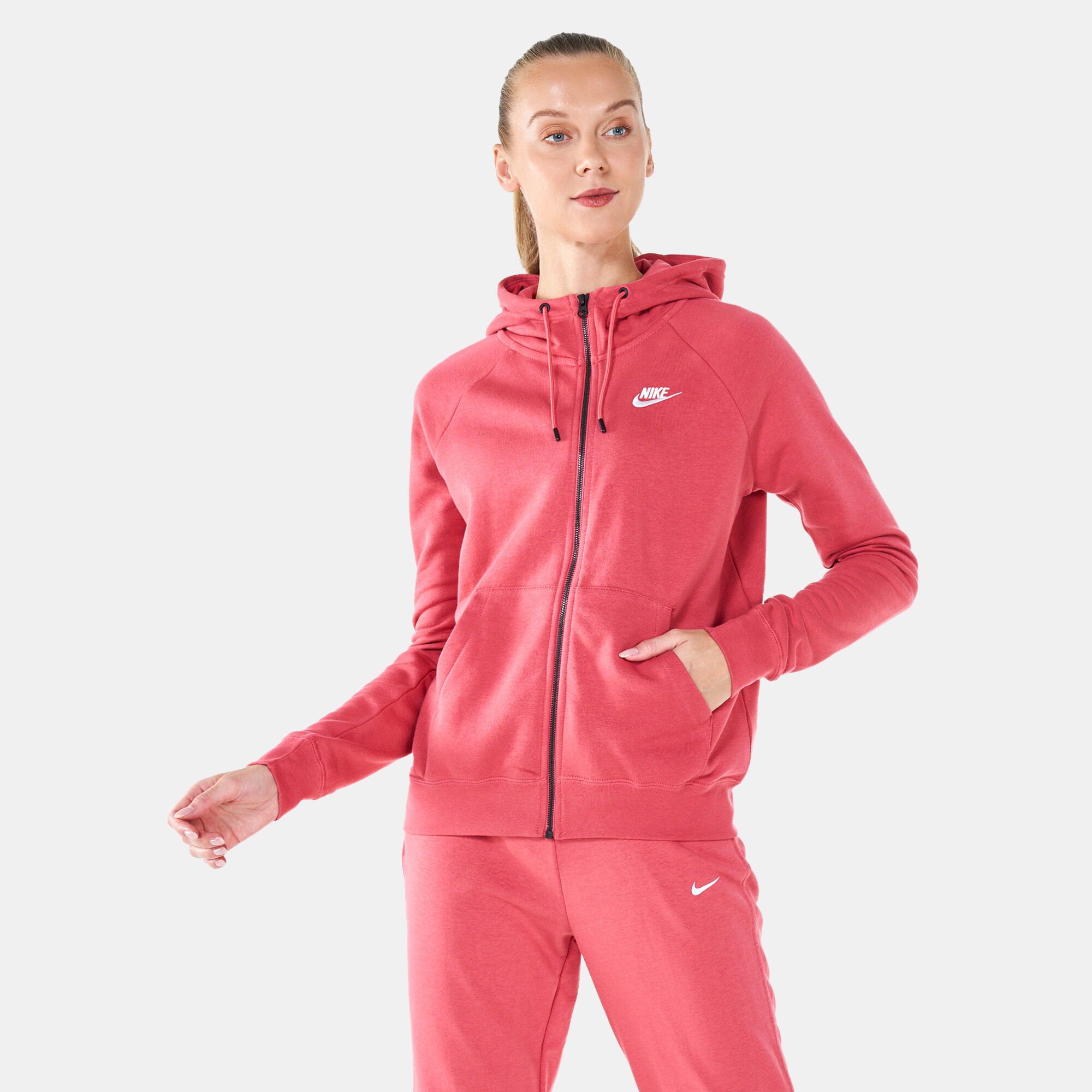Nike sportswear women's essentials online full zip fleece hoodi