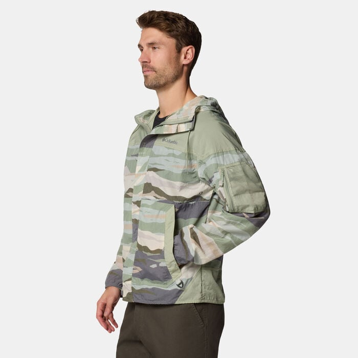 Columbia Men's Challenger II Novelty Full-Zip Windbreaker Hoodie Green Columbia Men's Challenger II Novelty Full-Zip Windbreaker Hoodie Green image number 2