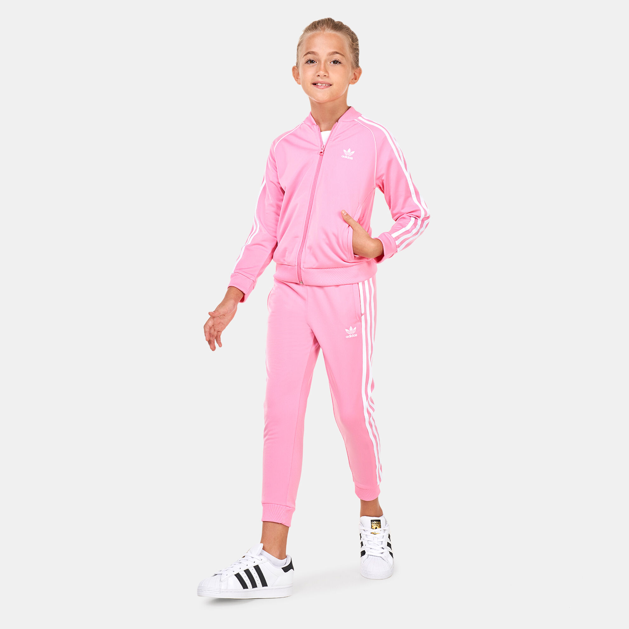 Pink adidas toddler tracksuit clearance