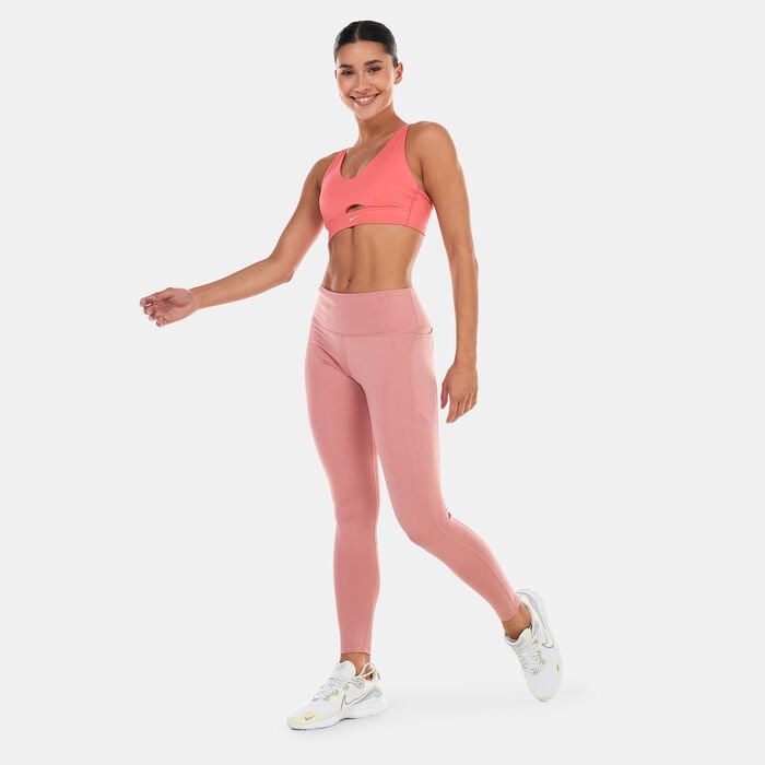 Nike Women's Dri-FIT Indy Plunge Cutout Sports Bra Peach Nike Women's Dri-FIT Indy Plunge Cutout Sports Bra Peach image number 2