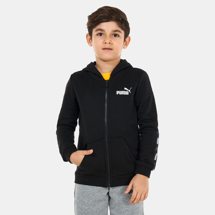 PUMA Kids' Essentials Tape Full-Zip Hoodie Black PUMA Kids' Essentials Tape Full-Zip Hoodie Black image number 0