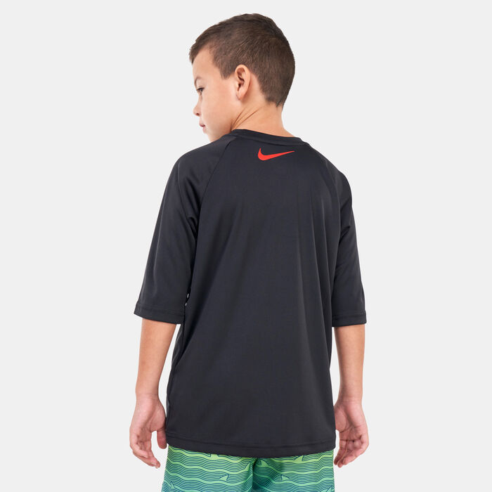 Nike Swim Kids' Short Sleeve Hydroguard Black image number 1