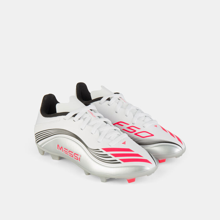 adidas Kids' F50 Messi League Firm/Multi-Ground Football Shoes White adidas Kids' F50 Messi League Firm/Multi-Ground Football Shoes White image number 1