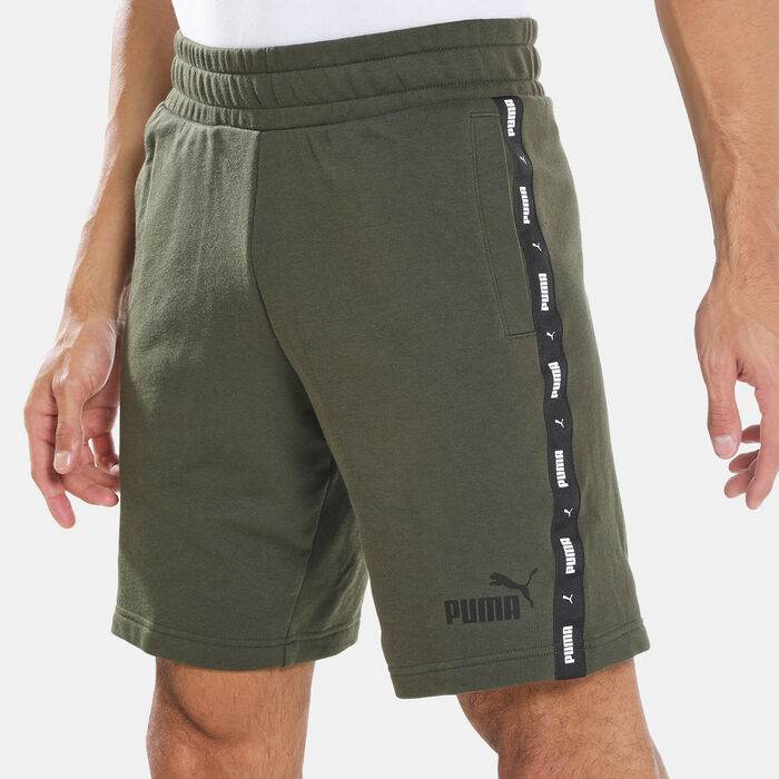 PUMA Men's Essentials+ Tape Shorts Green PUMA Men's Essentials+ Tape Shorts Green image number 3