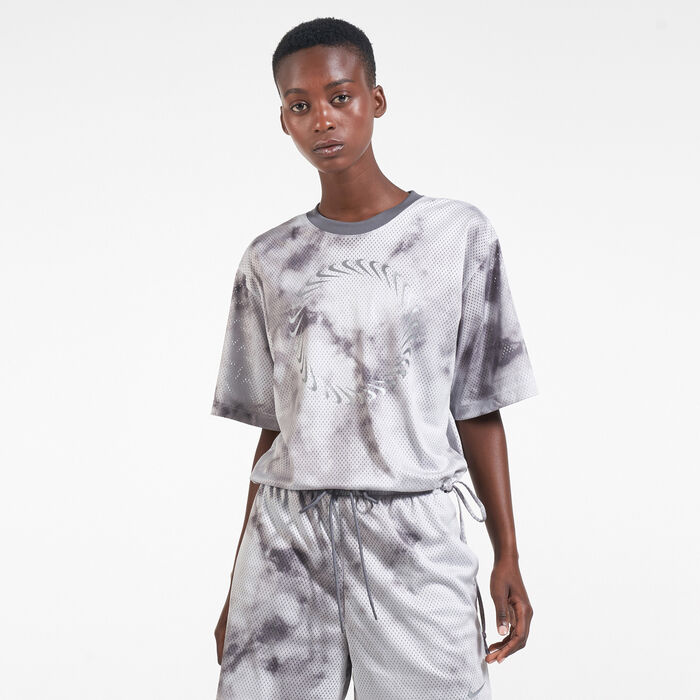 Nike Women's Sportswear Icon Clash Mesh T-Shirt Grey Nike Women's Sportswear Icon Clash Mesh T-Shirt Grey image number 0