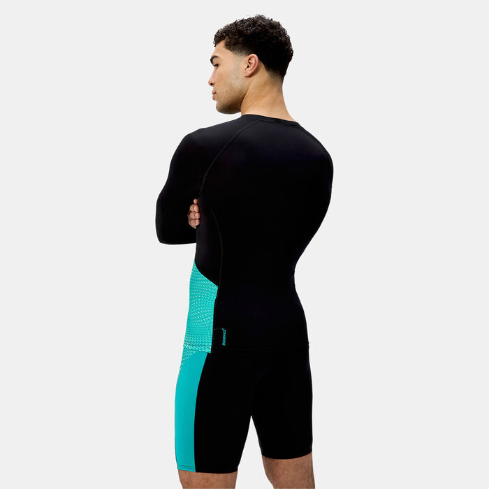 Speedo Men's Endurance+ Splice Swimming Rashguard Black Speedo Men's Endurance+ Splice Swimming Rashguard Black image number 1