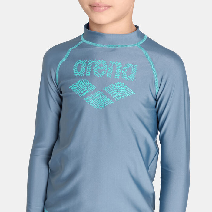Arena Kids' Graphic Swimming Rashguard Grey Arena Kids' Graphic Swimming Rashguard Grey image number 2