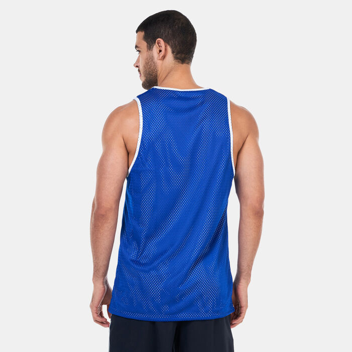 Under Armour Men's UA Baseline Reversible Basketball Jersey Blue Under Armour Men's UA Baseline Reversible Basketball Jersey Blue image number 1