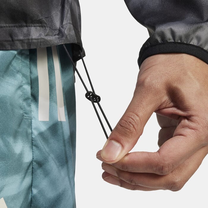 adidas Men's Own The Run Allover Print Jacket Grey adidas Men's Own The Run Allover Print Jacket Grey image number 4