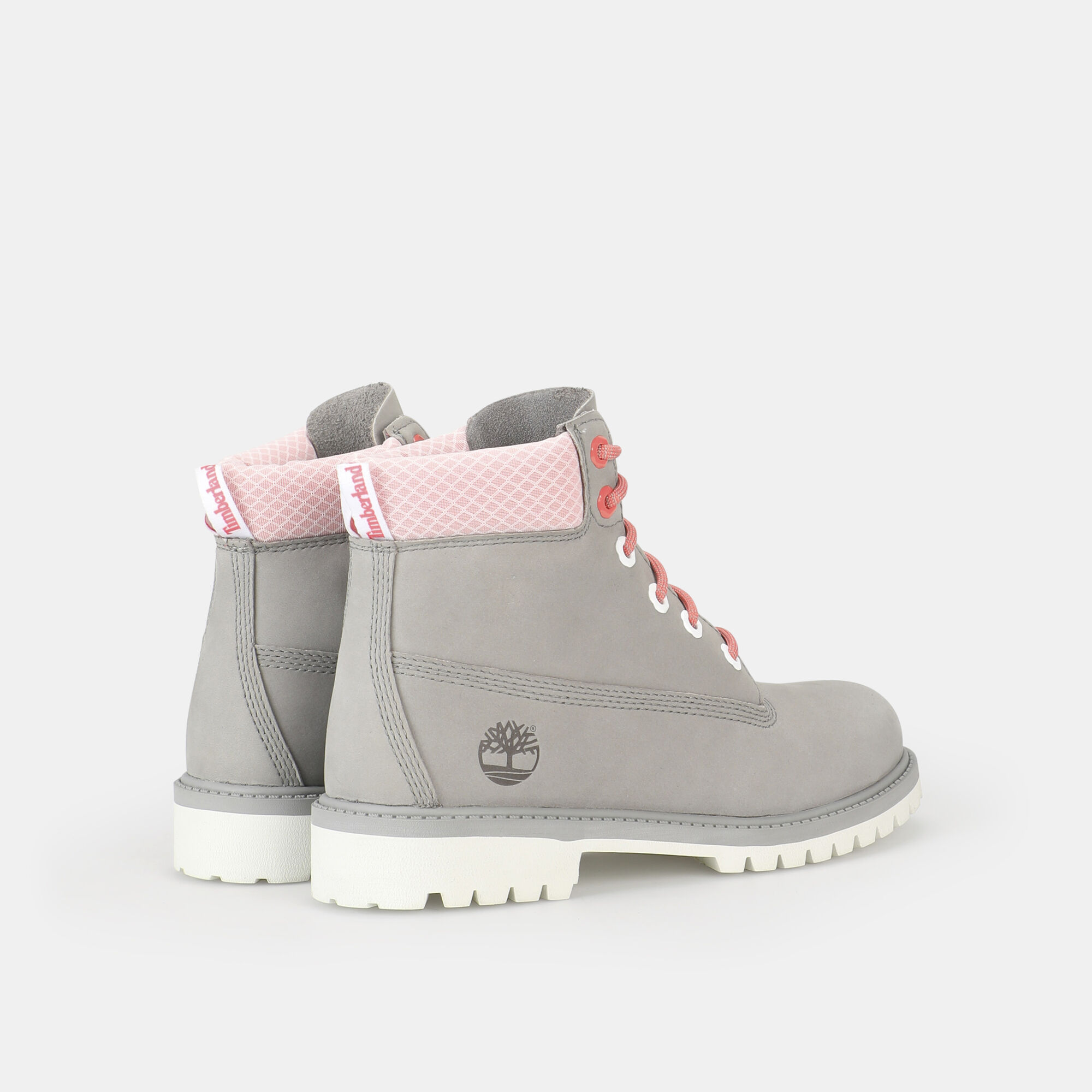 Grey and hotsell pink timberlands
