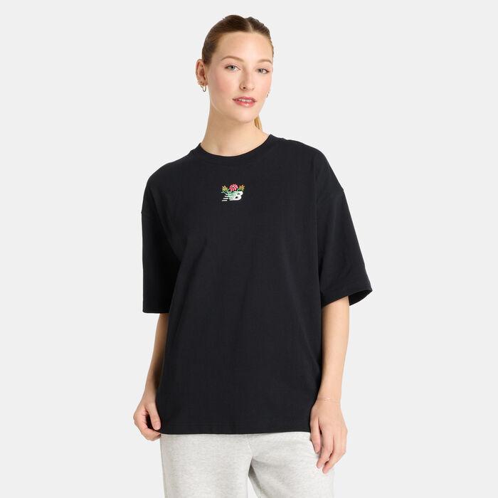New Balance Women's Athletics Flower T-Shirt Black image number 0