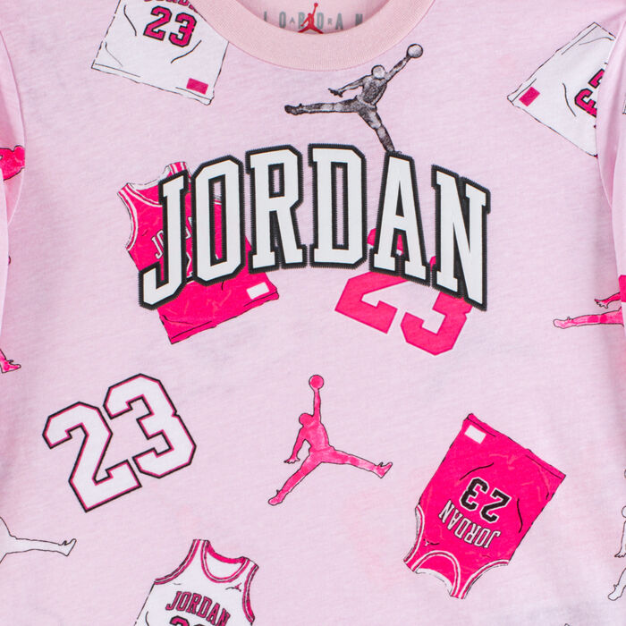 Jordan Kids' 23 Jersey Sweatshirt and Sweatpants Set Pink image number 2