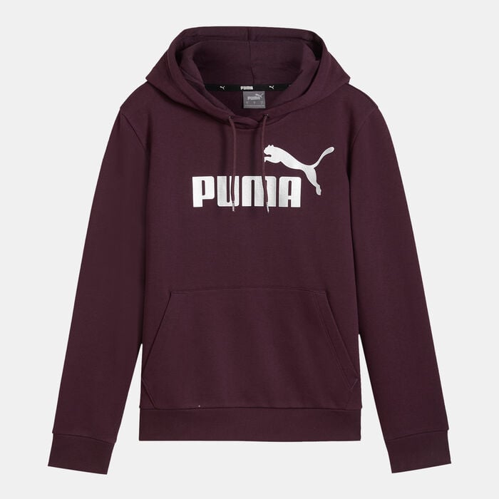 PUMA Women's Essentials+ Metallic Logo Hoodie Red PUMA Women's Essentials+ Metallic Logo Hoodie Red image number 0