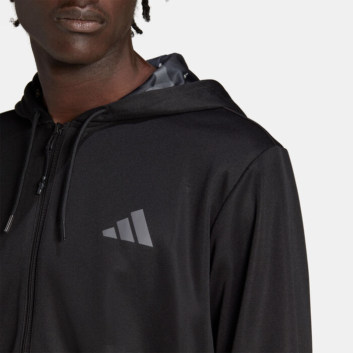 adidas Men's Train Essentials Seasonal Training Full-Zip Jacket Black adidas Men's Train Essentials Seasonal Training Full-Zip Jacket Black image number 3