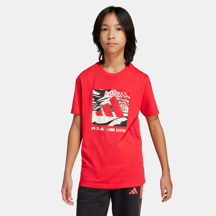 adidas Kids' Camo Graphic T-Shirt Red adidas Kids' Camo Graphic T-Shirt Red image number 0