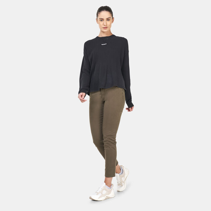 Timberland Women's Waffle-Knit T-Shirt Black Timberland Women's Waffle-Knit T-Shirt Black image number 2