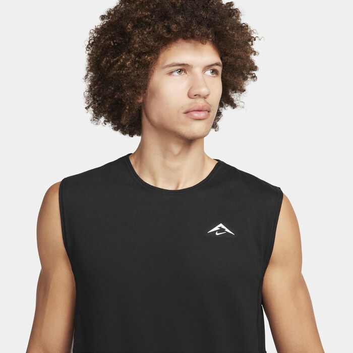 Nike Men's Trail Solar Chase Dri-FIT Running Top Black image number 2