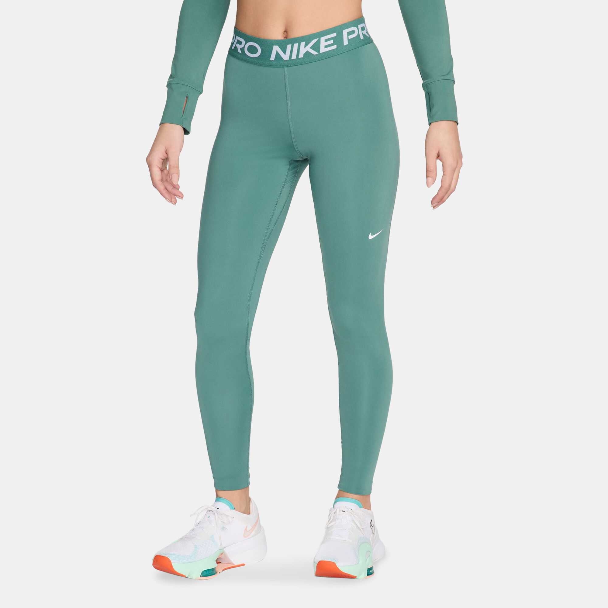 Nike training power leggings in mint tulle mesh shop