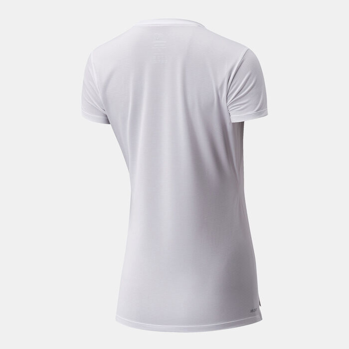 New Balance Women's Core Running T-Shirt White New Balance Women's Core Running T-Shirt White image number 3