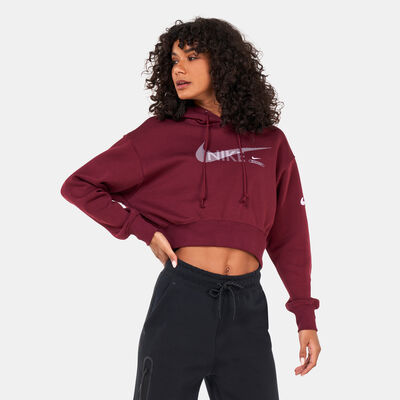 Nike Women's Sportswear Swoosh Fleece Hoodie Red