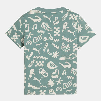 PUMA Kids' Sandy Adventures Allover Print T-Shirt Green