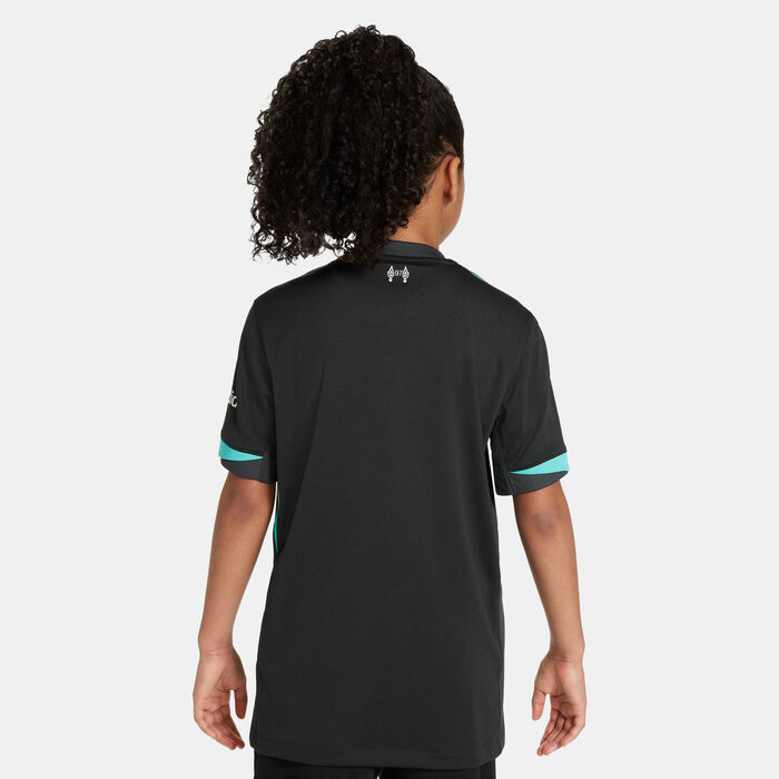 Nike Kids' Liverpool 24/25 Away Replica Football Jersey Black Nike Kids' Liverpool 24/25 Away Replica Football Jersey Black image number 1