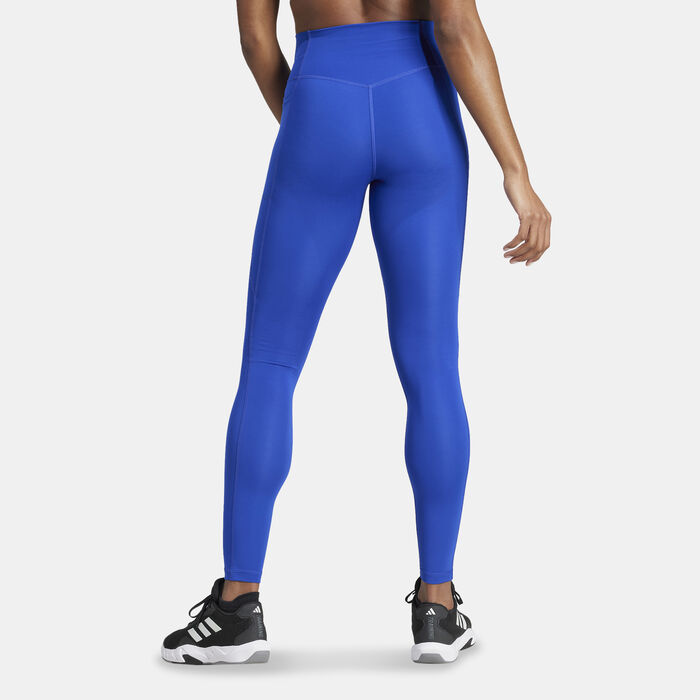 adidas Women's Optime Essentials Training Leggings Blue adidas Women's Optime Essentials Training Leggings Blue image number 1