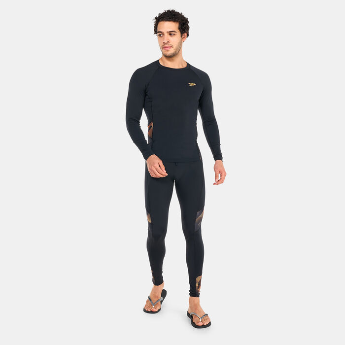 Speedo Men's Printed Long Sleeve Rashguard Black Speedo Men's Printed Long Sleeve Rashguard Black image number 2