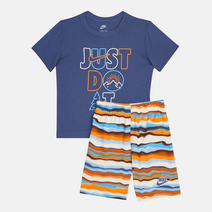 Nike Kids' Sportswear LNT Allover Print T-Shirt And Shorts Set Blue Nike Kids' Sportswear LNT Allover Print T-Shirt And Shorts Set Blue image number 0