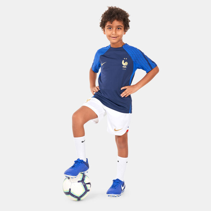 Nike Kids' France Dri-FIT Stadium Home Football Shorts - 2022/23 (Older Kids) White Nike Kids' France Dri-FIT Stadium Home Football Shorts - 2022/23 (Older Kids) White image number 2