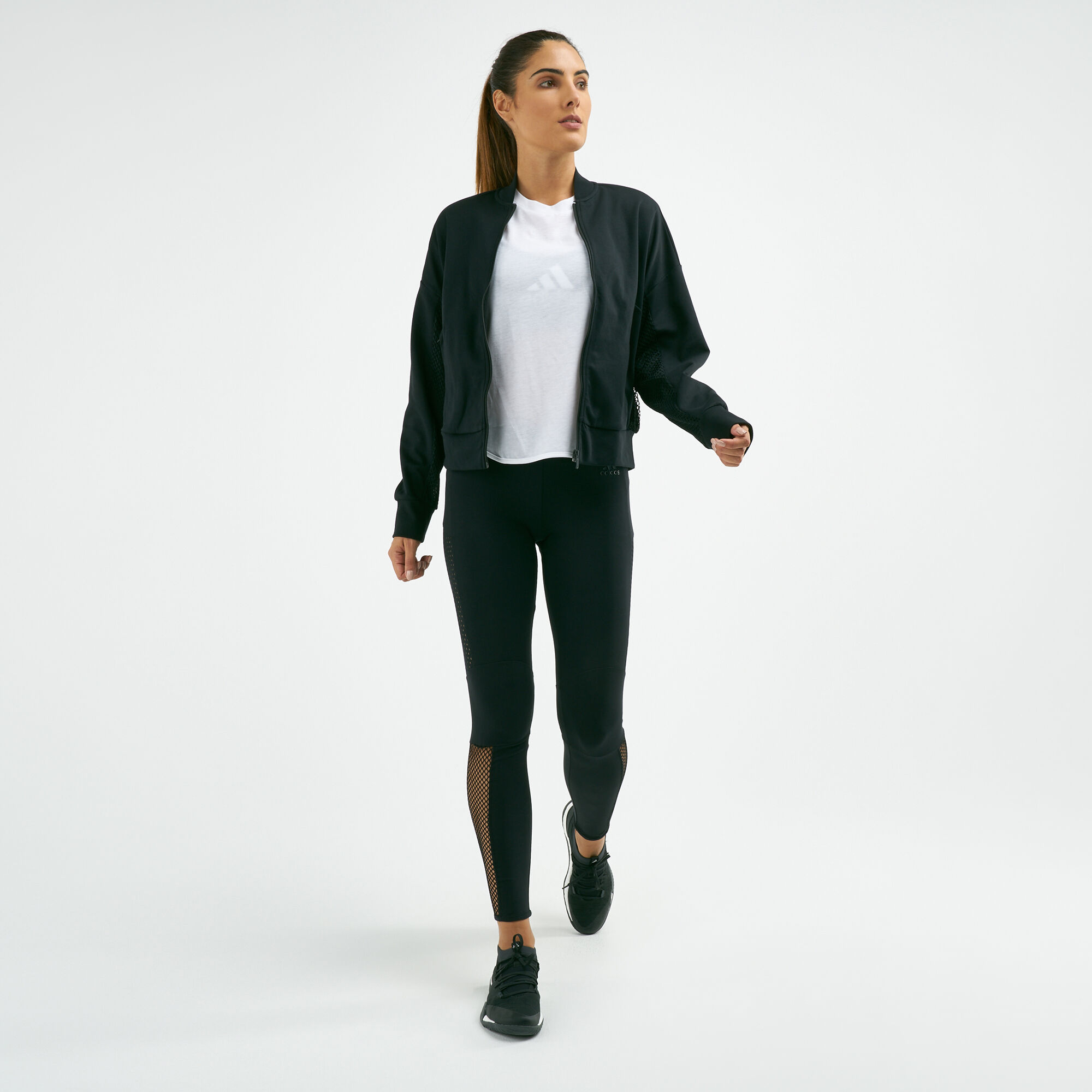 Adidas women's discount mesh jacket