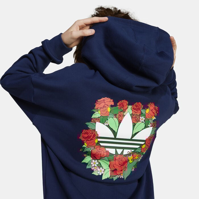 adidas Originals Kids' Trefoil Hoodie Blue adidas Originals Kids' Trefoil Hoodie Blue image number 4