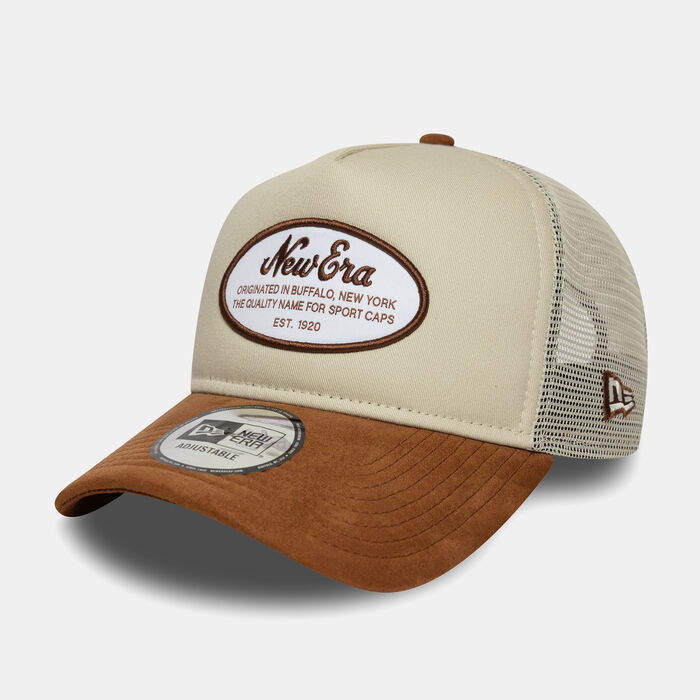 New Era Men's Oval Patch Camo Trucker Cap Beige New Era Men's Oval Patch Camo Trucker Cap Beige image number 1